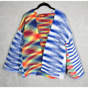 Sewcial Anxiety Sweater Top Multicolor Long Sleeve Artsy Art to Wear One Size